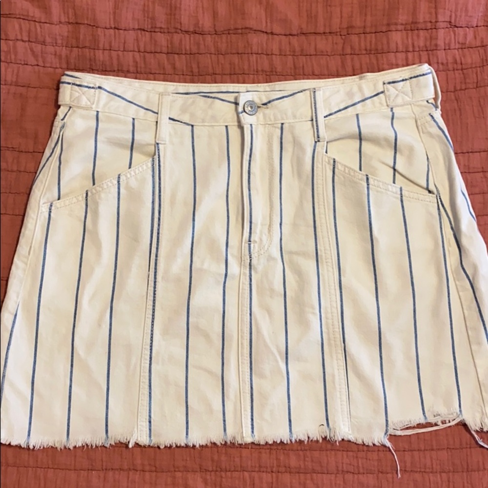 Striped American Eagle Jean Skirt